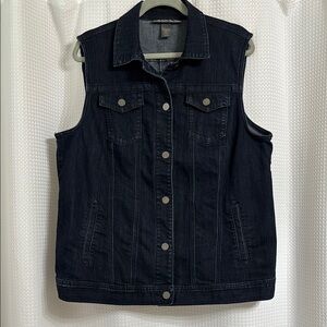 Avenue Black Denim Vest